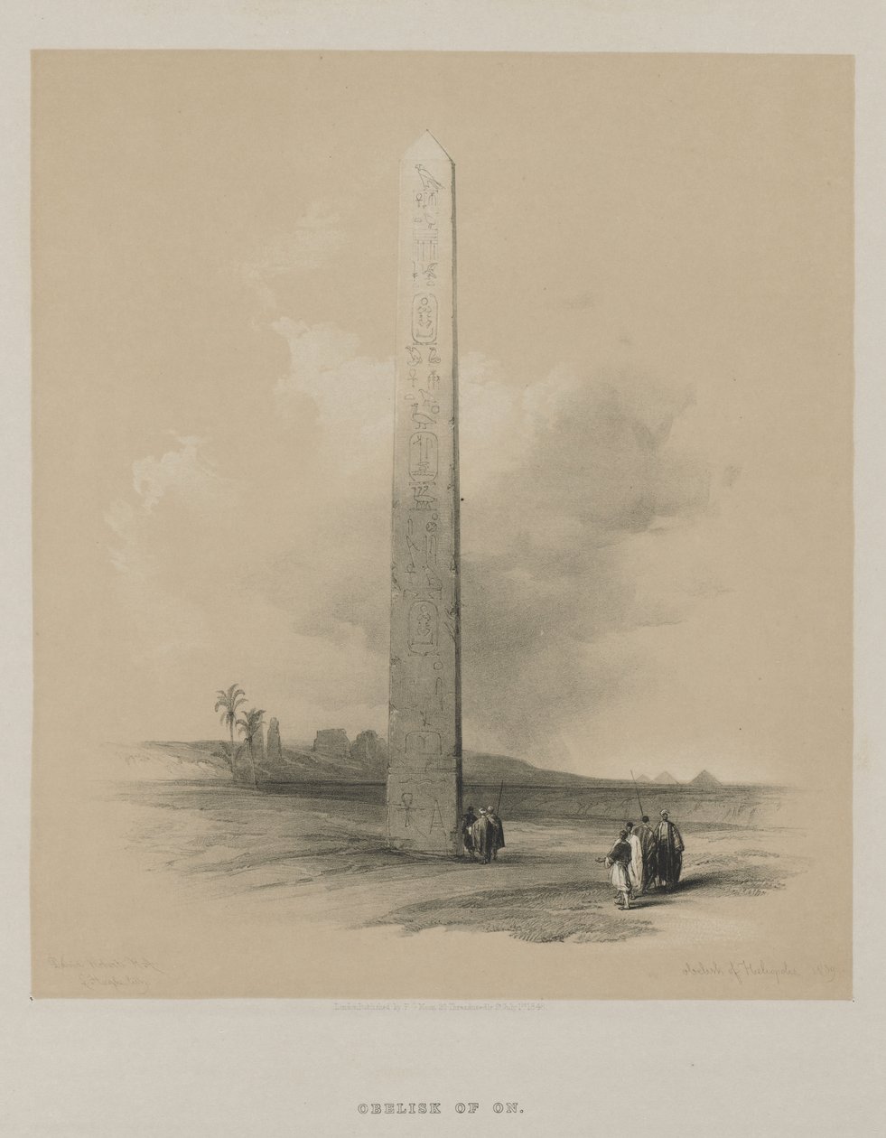 Egypten og Nubien, bind II: Heliopolis-obelisk af Louis Haghe
