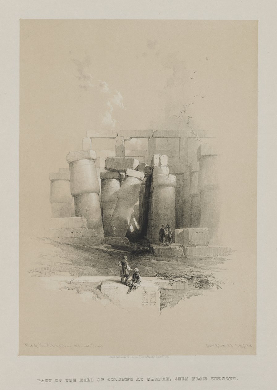 Egypten og Nubien, bind II: Del af søjlehallen i Karnak, Theben, 1847. af Louis Haghe