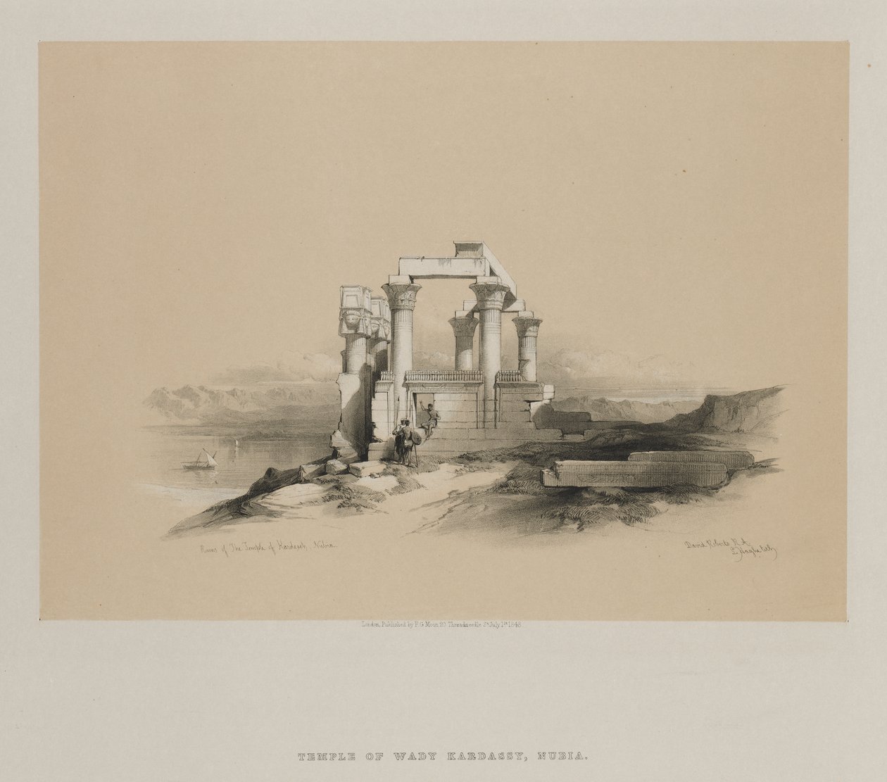 Egypten og Nubien, bind II: Ruinerne af Kardeseh-templet, Nubien af Louis Haghe
