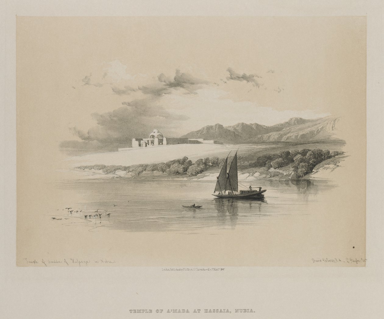 Egypten og Nubien, bind II: Amddas tempel, Hassaya i Nubien, 1847. af Louis Haghe