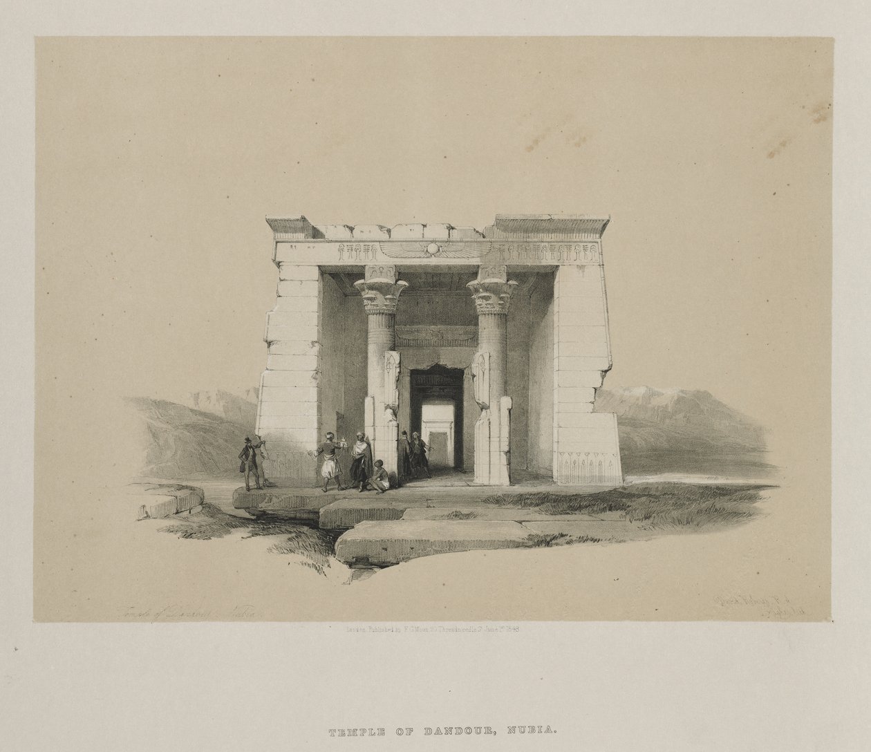 Egypten og Nubien, bind II: Dandour-templet, Nubien, 1848. af Louis Haghe