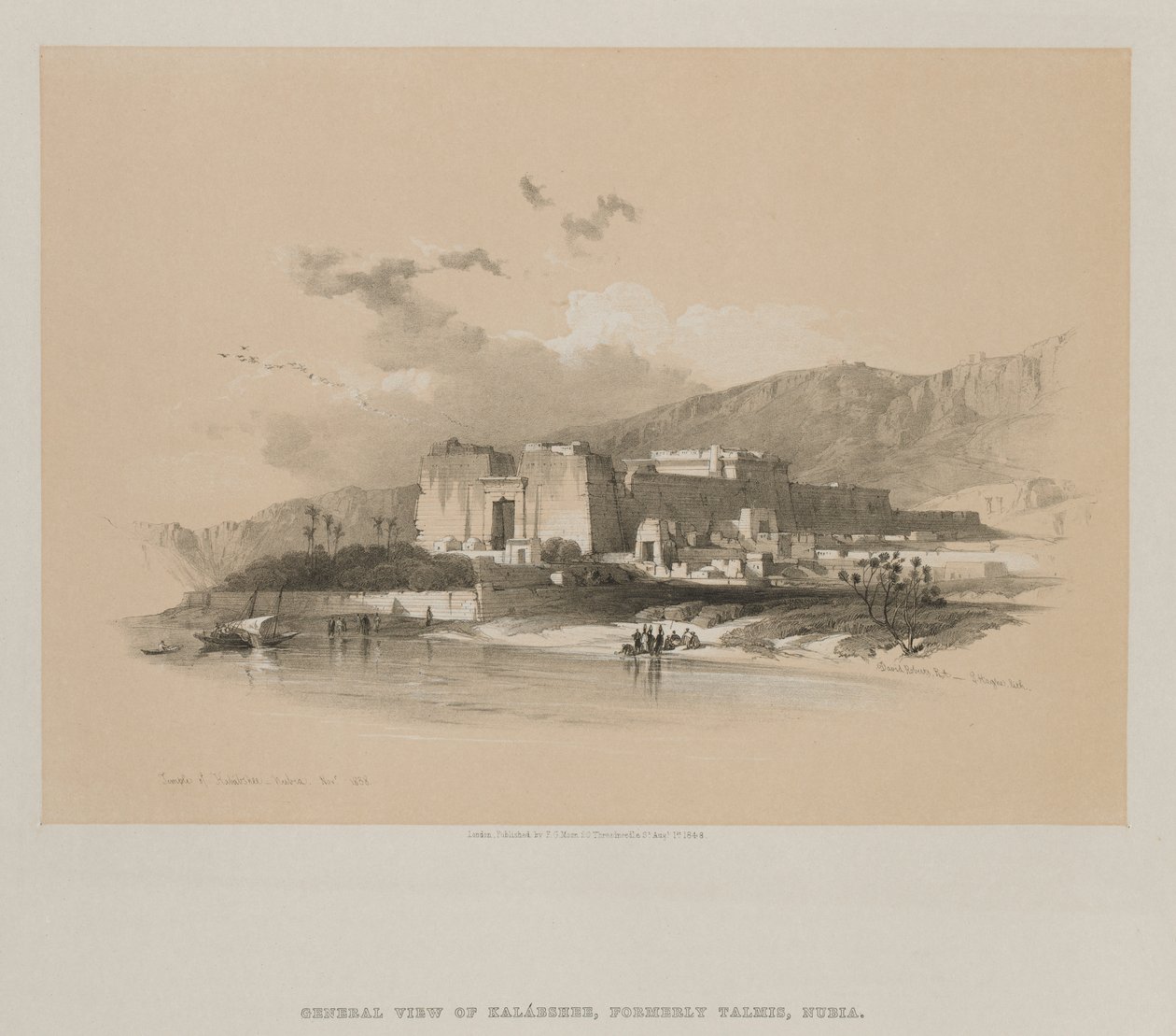 Egypten og Nubien, bind II: Kababshes tempel, Nubien, 1848. af Louis Haghe