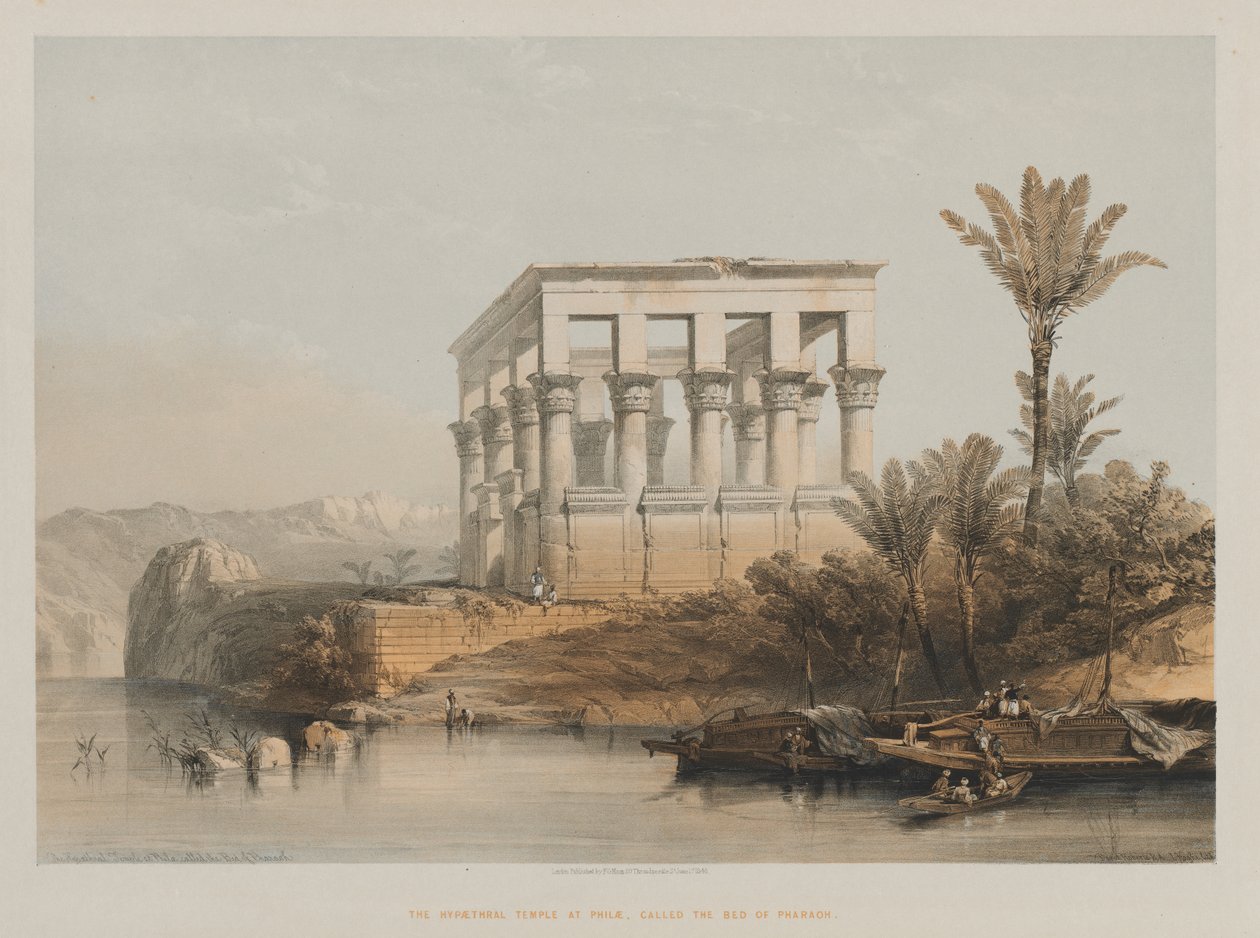 Egypten og Nubien, bind II: Hypaethraltemplet i Philae, kaldet Faraos seng af Louis Haghe
