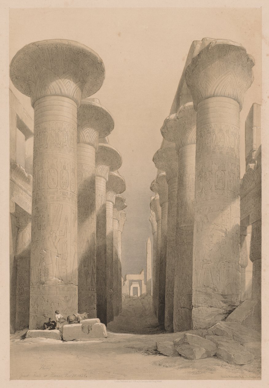 Egypten og Nubien: Bind I - nr. 20, Store Sal i Karnak, Theben af Louis Haghe