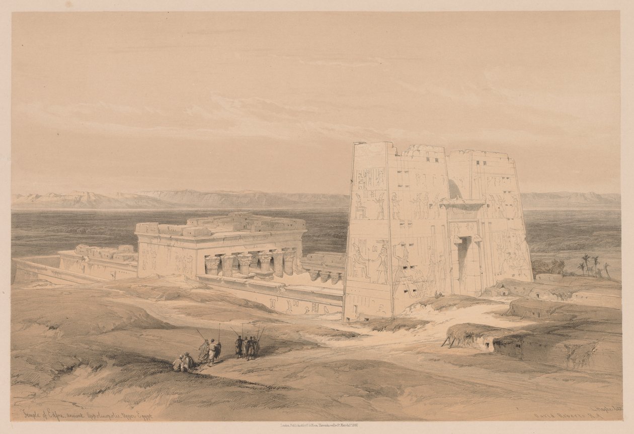 Egypten og Nubien: bind I - nr. 34, Edfou-templet. Det gamle Appolinopolis, Øvre Egypten af Louis Haghe