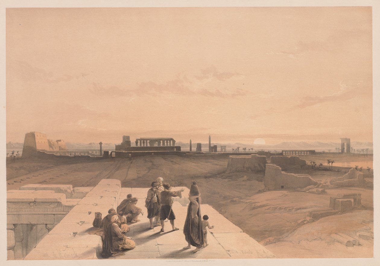 Egypten og Nubien: bind I - nr. 38, Karnak ruiner, 1838. af Louis Haghe