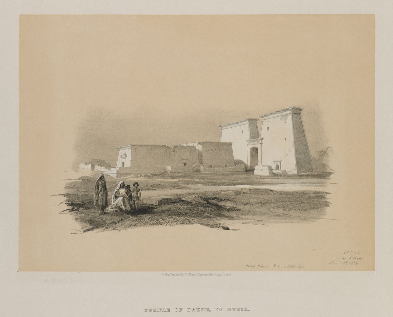 Egypten og Nubien, bind I: Dakke, i Nubien, 1846. af Louis Haghe