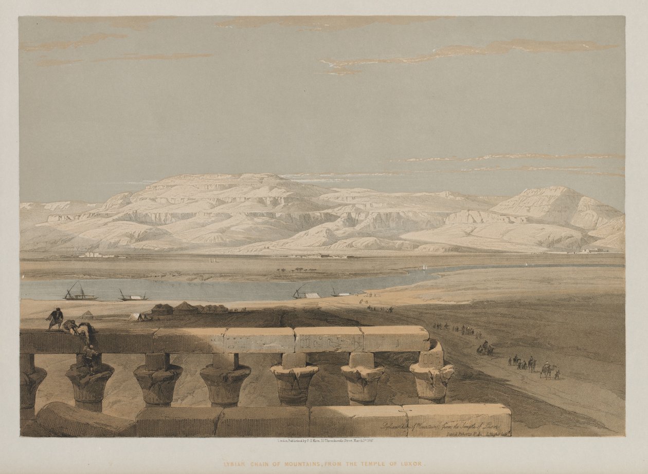 Egypten og Nubien, bind I: Libyan Chain of Mountains, fra Luxor-templet, 1847. af Louis Haghe