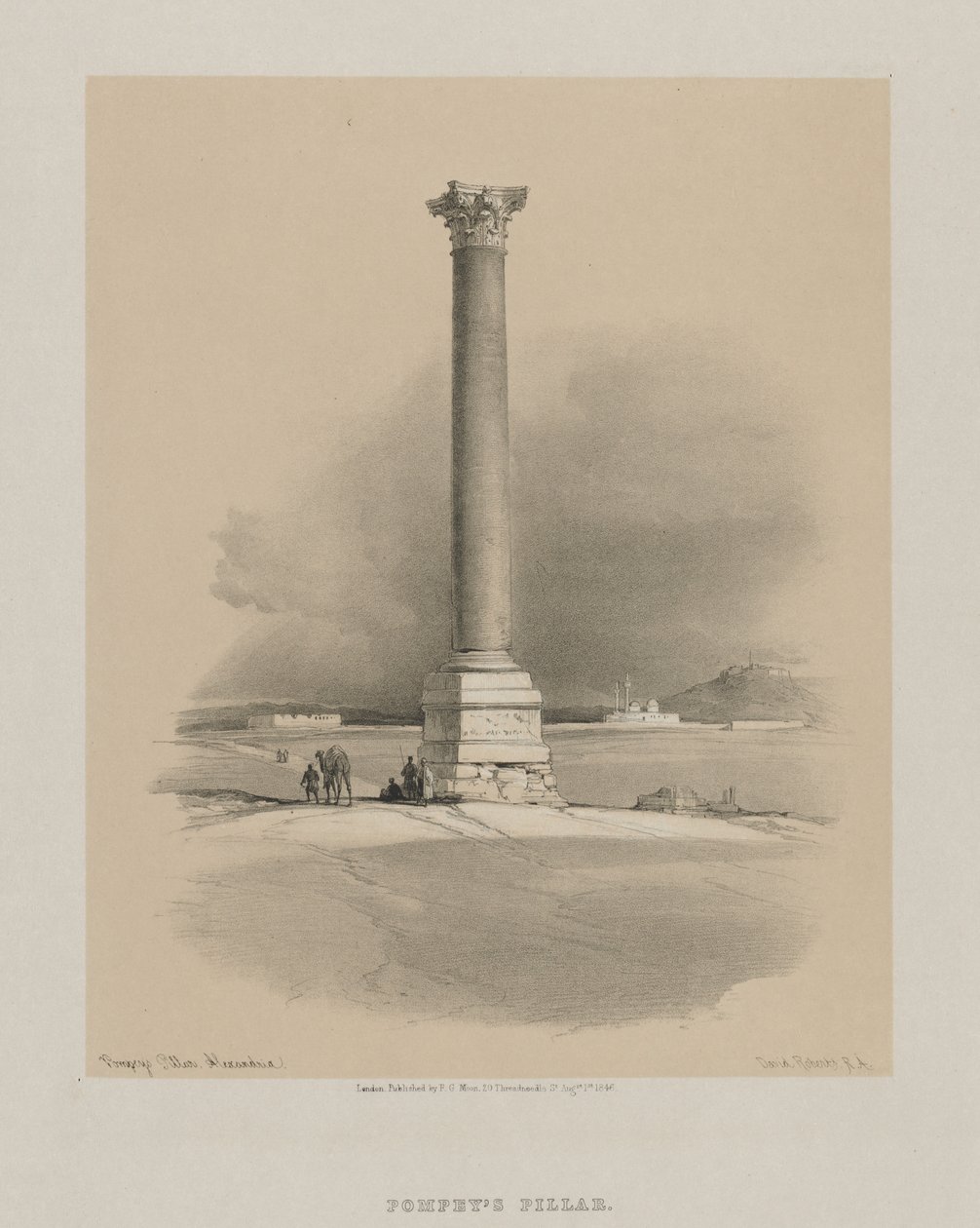 Egypten og Nubien, bind I: Pompeys-søjlen, Alexandria, 1846. af Louis Haghe