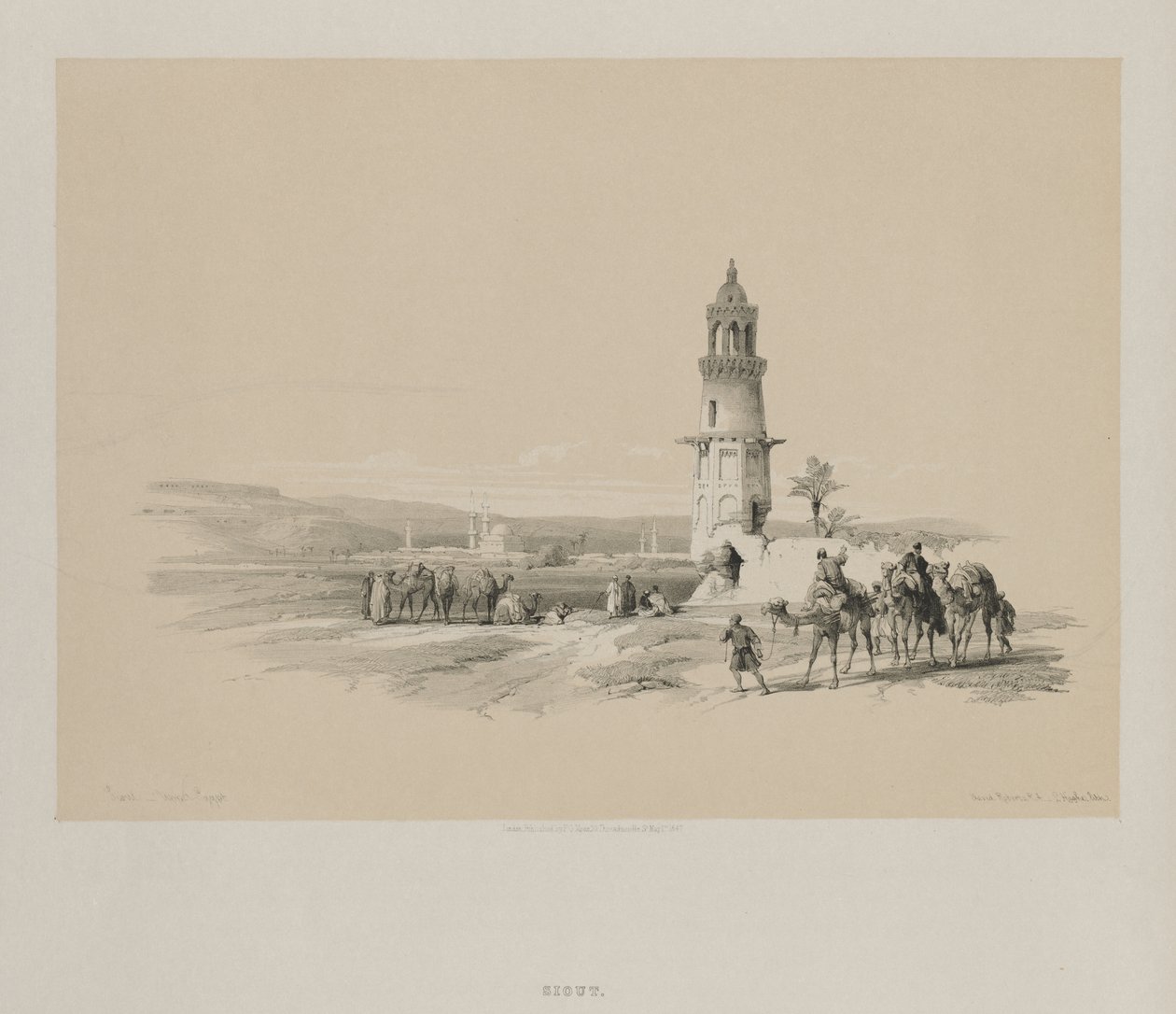 Egypten og Nubien, bind I: Siout - Øvre Egypten, 1847. af Louis Haghe