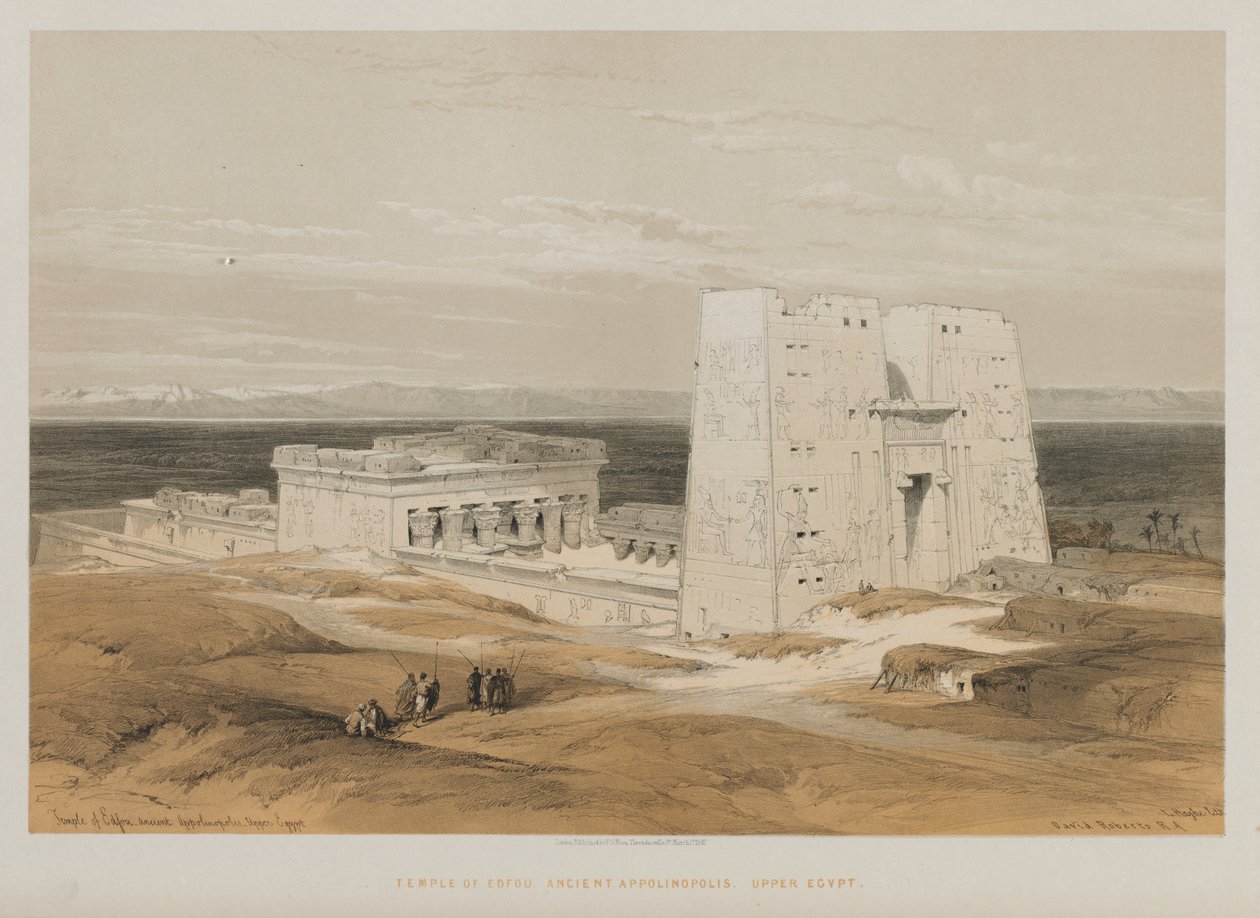 Egypten og Nubien, bind I: Templet ved Edfou, det gamle Apollinopolis, Øvre Egypten af Louis Haghe