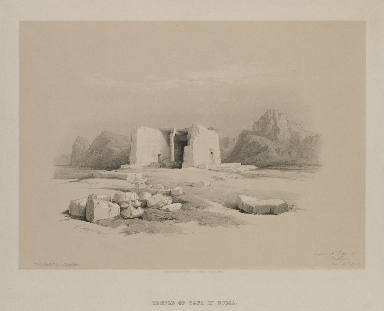 Egypten og Nubien, bind I: Templet ved Tafa i Nubien, 1846. af Louis Haghe