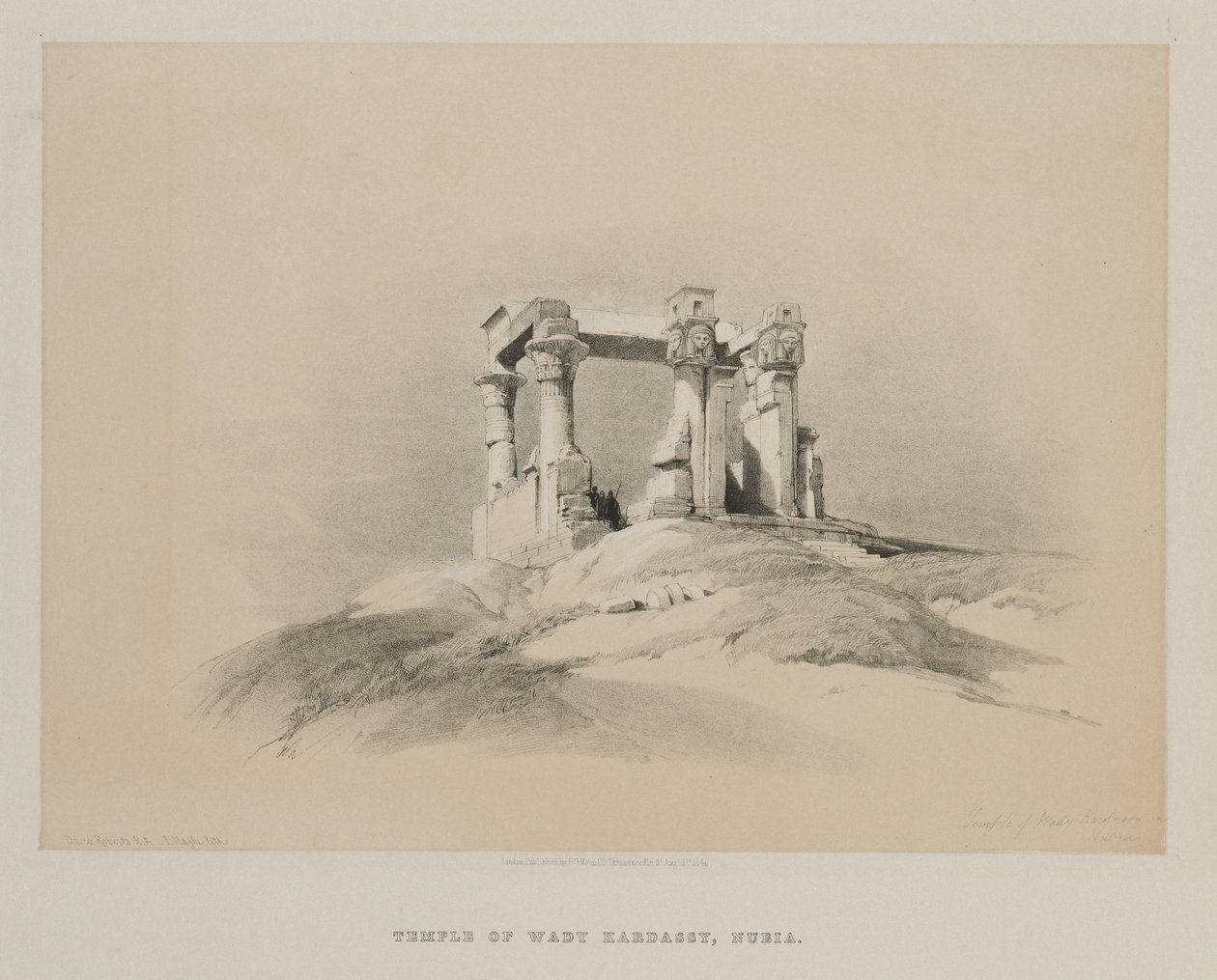 Egypten og Nubien, bind I: Wady Kardassy-templet i Nubien, 1846. af Louis Haghe