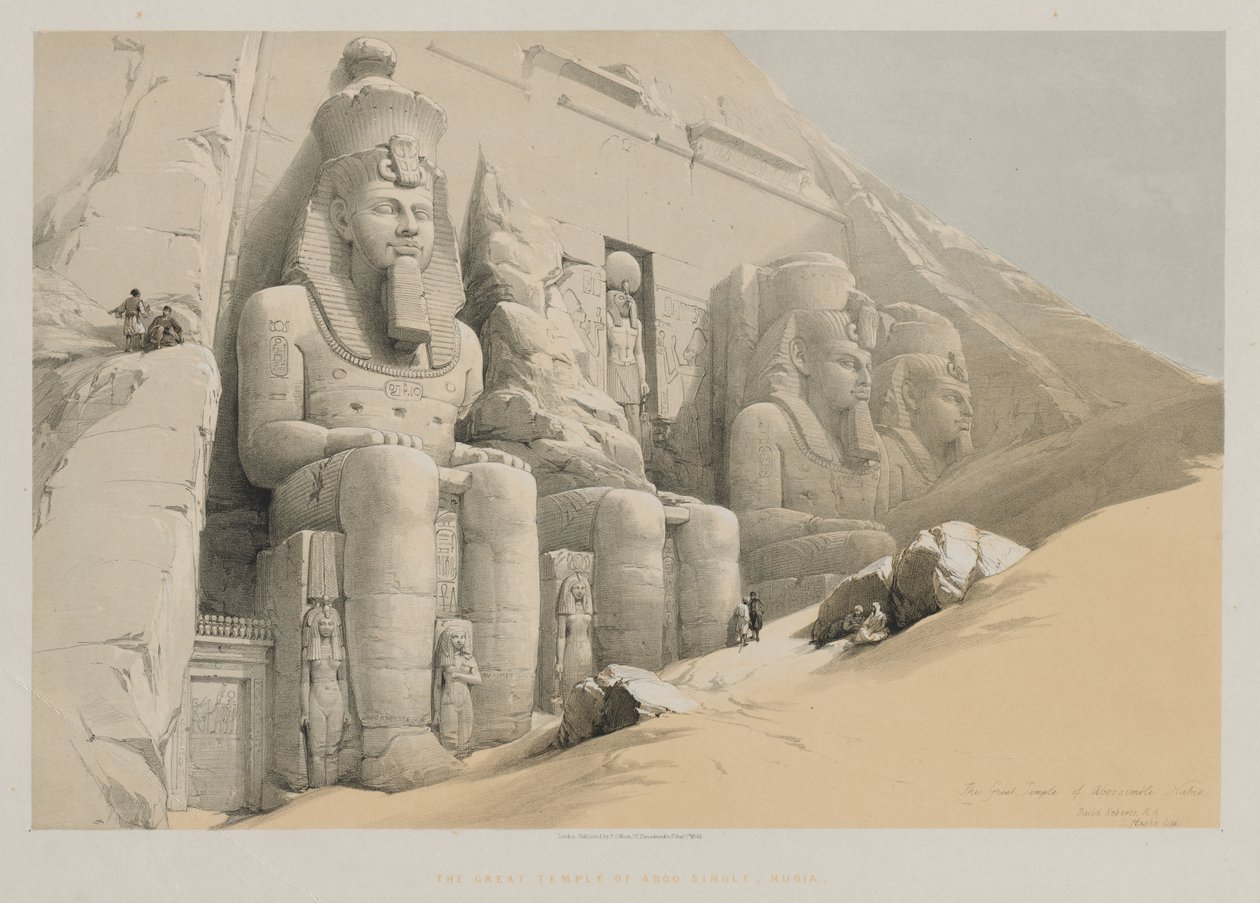 Egypten og Nubien, bind I: Aboo-Simbles store tempel, Nubien af Louis Haghe