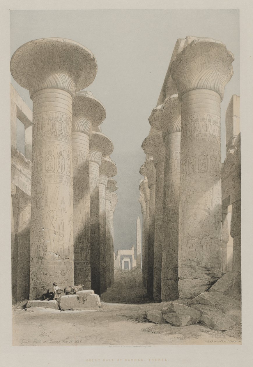 Egypten og Nubien, bind I: Theben, Store Sal i Karnac, 1848. af Louis Haghe
