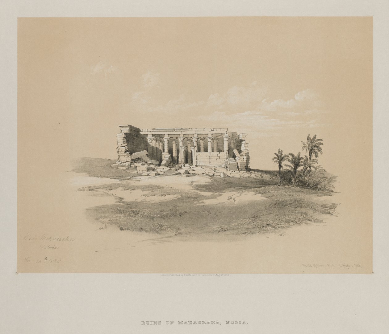 Egypten og Nubien, bind I: Wady Maharraka, Nubien, 1846. af Louis Haghe