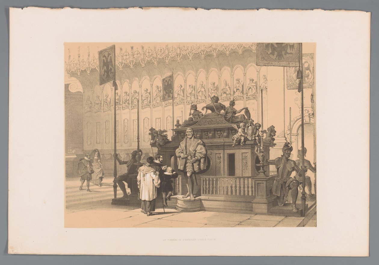 Graftombe van keizer Lodewijk de Beier te München Kejser Ludwigs grav i München (titel på objekt) af Louis Haghe