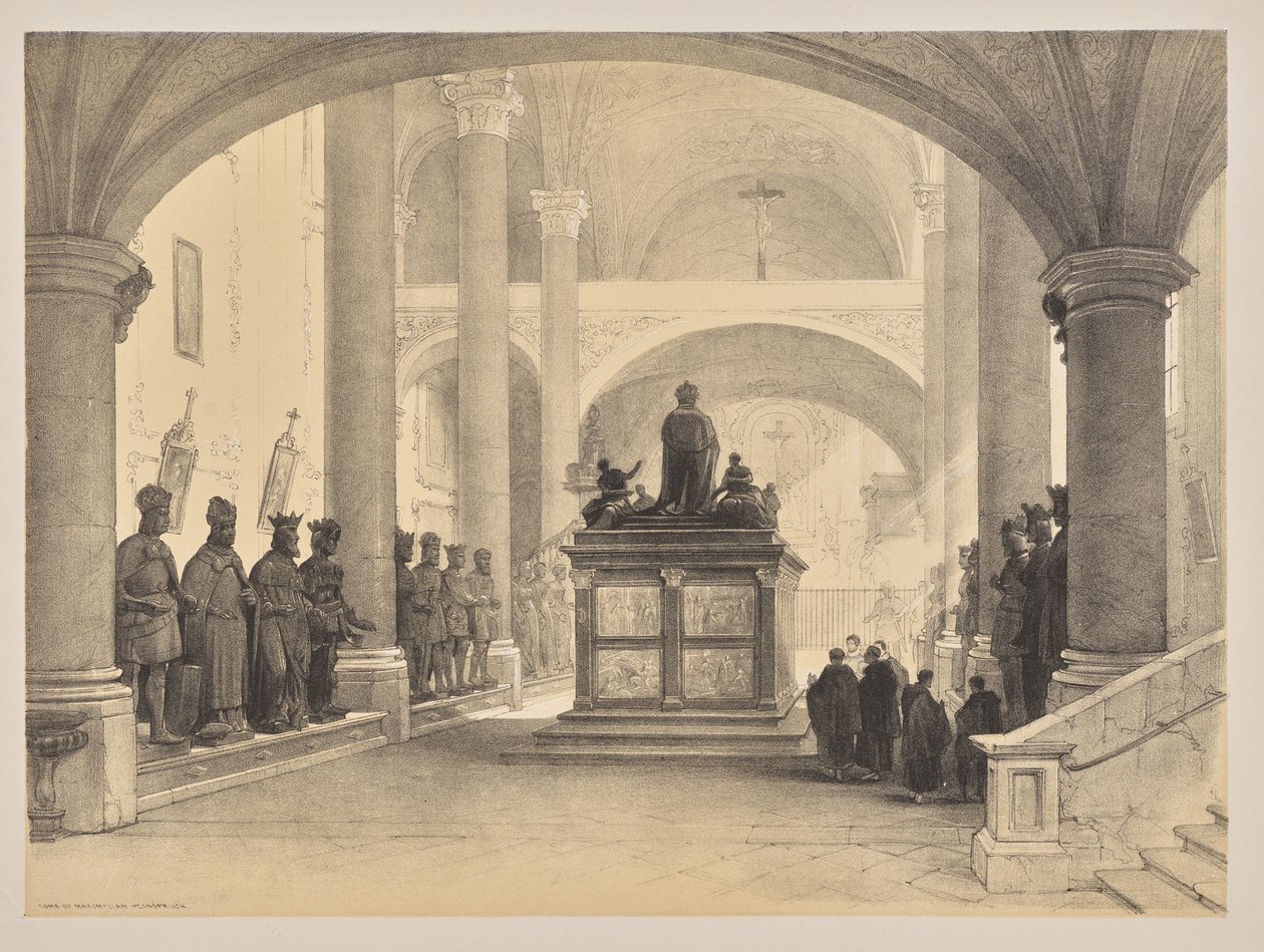 Skitser i Belgien og Tyskland, First Series, Tomb of Maximilian 1st, Innsbruck af Louis Haghe