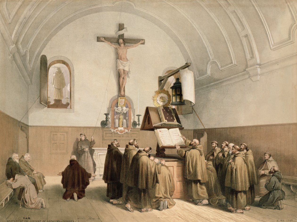 Klokkeren ved Capucines Oratorium, Brugge af Louis Haghe