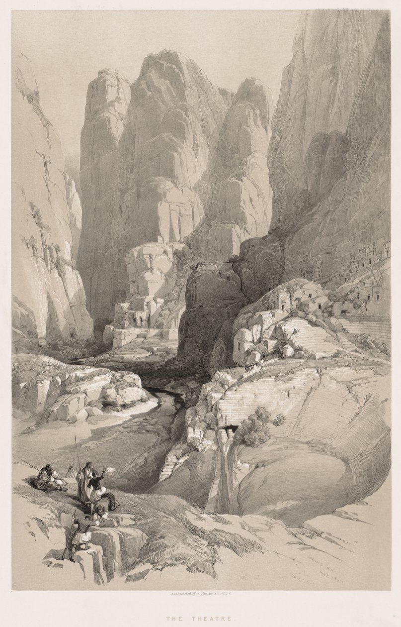 Det Hellige Land, Syrien, Idumea, Arabien, Egypten & Nubia Vol. III: Indgangen til Petra, 1842. af Louis Haghe