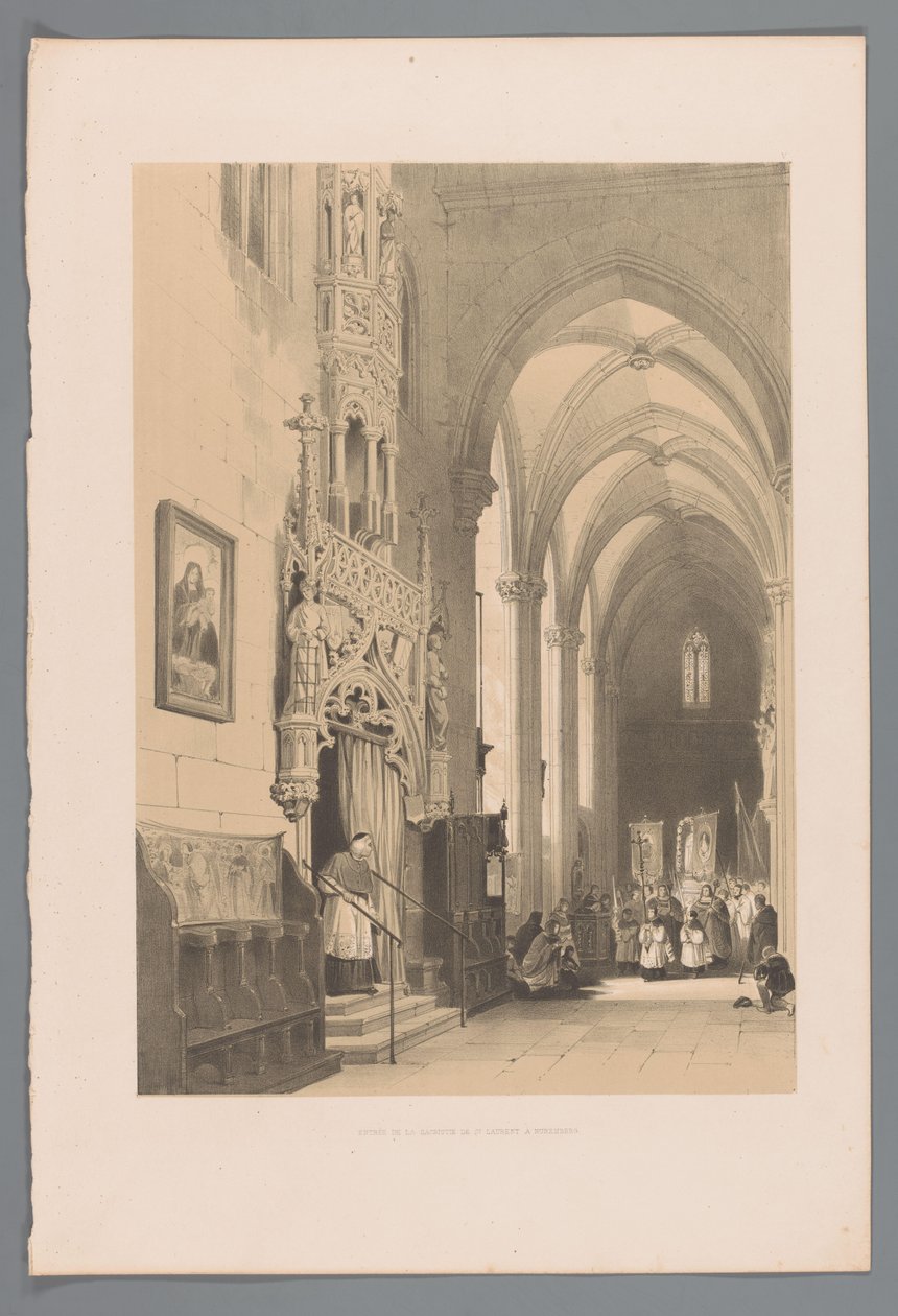 Indgang til sakristiet i Saint Laurentius-kirken i Nürnberg Indgang til sakristiet St. Laurent a Nürnberg (titel på objektet) af Louis Haghe