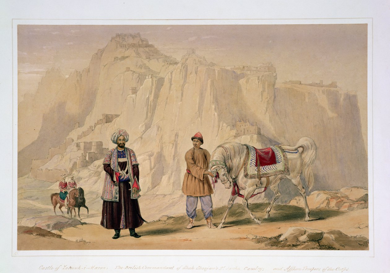 Den britiske kommandant for Shah Shoojans 2. Jannah Cavalry og Affhan Troopers of the Corps, fra 