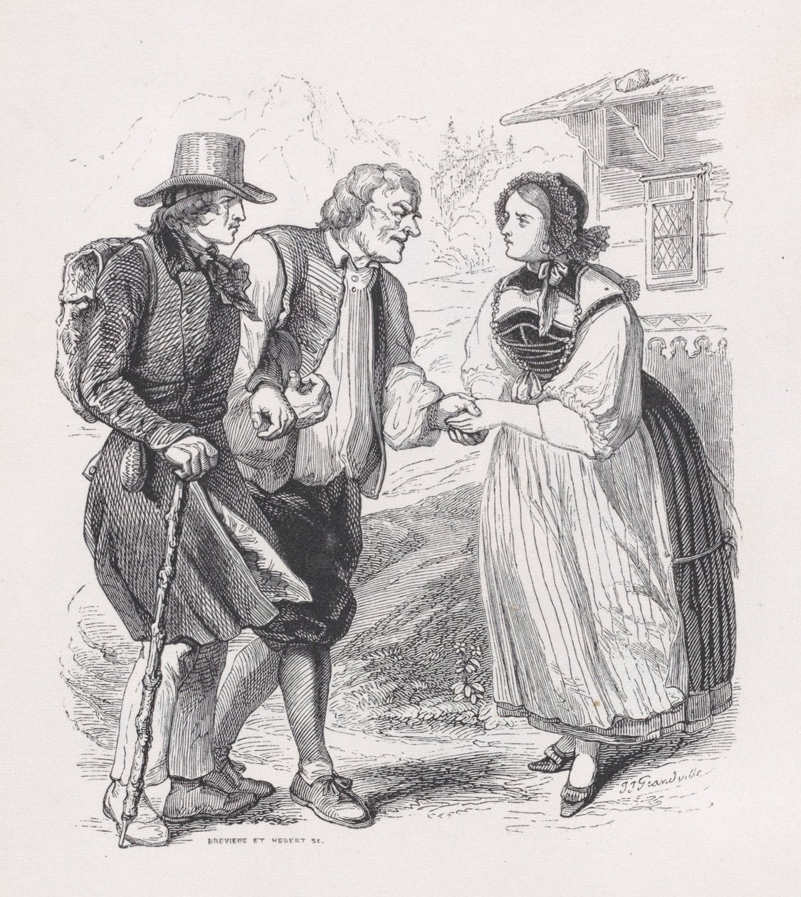 Den rejsende fra de komplette værker af Béranger, 1836. Skabere: Louis-Henri Brevière, Cesar-Auguste Hebert. af Louis Henri Brevière, Cesar Auguste Hebert