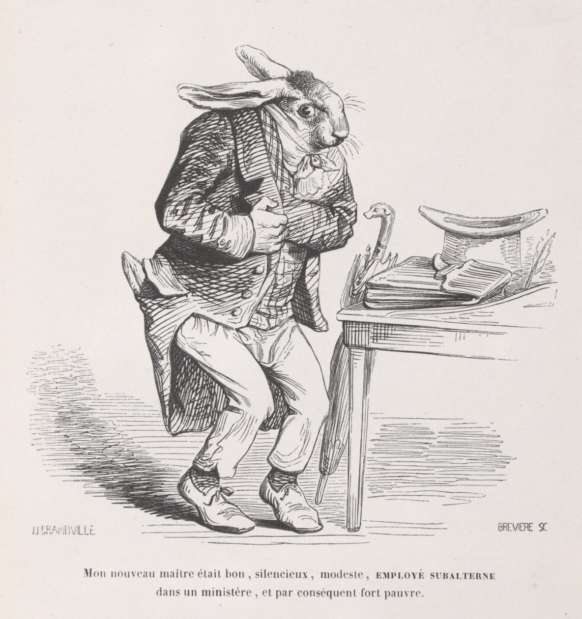 Min nye mester fra Scener fra Dyrenes private og offentlige liv, ca. 1837-47. af Louis Henri Brévière