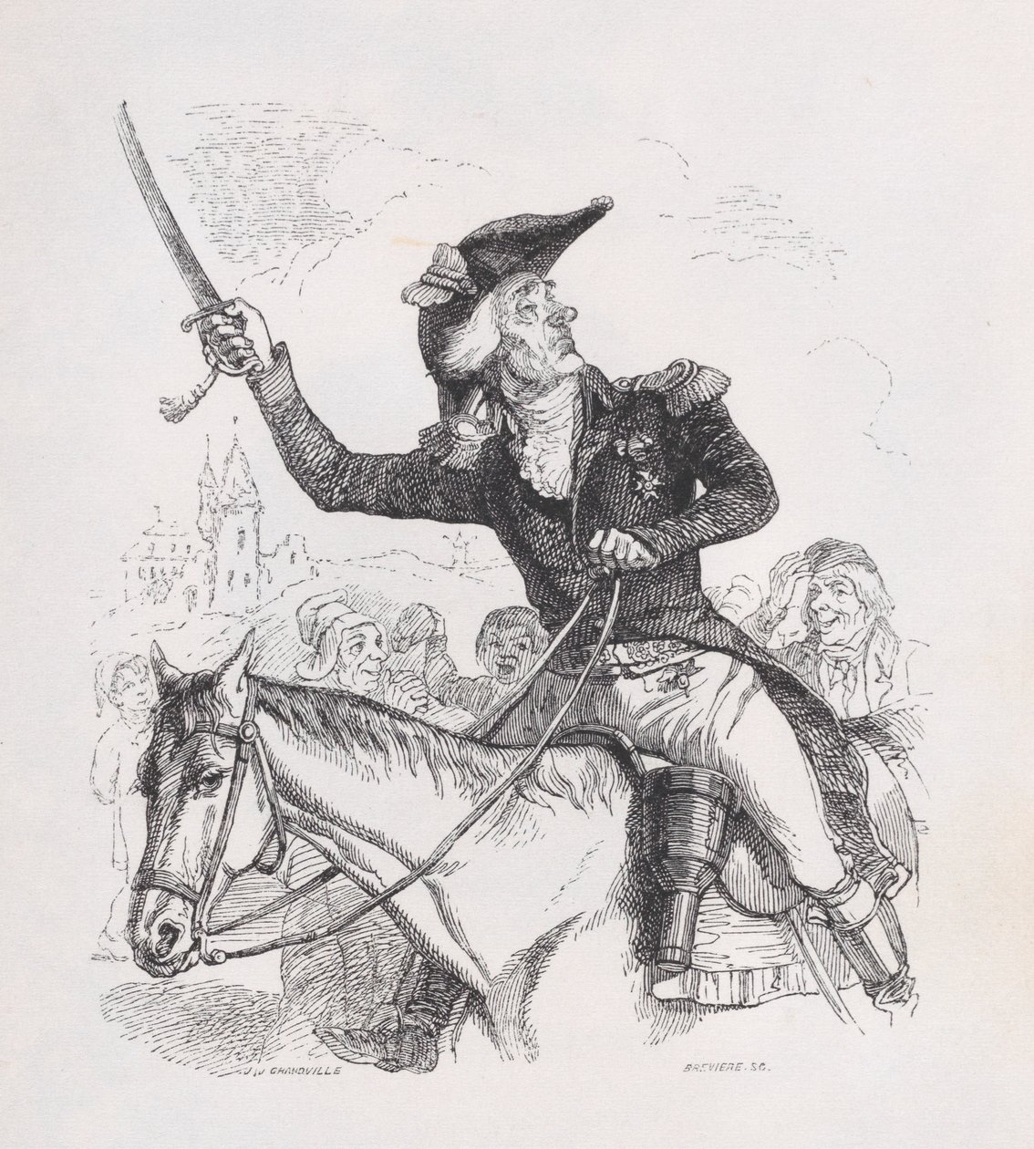 Markisen af Carabas fra The Complete Works of Béranger, 1836. af Louis Henri Brévière