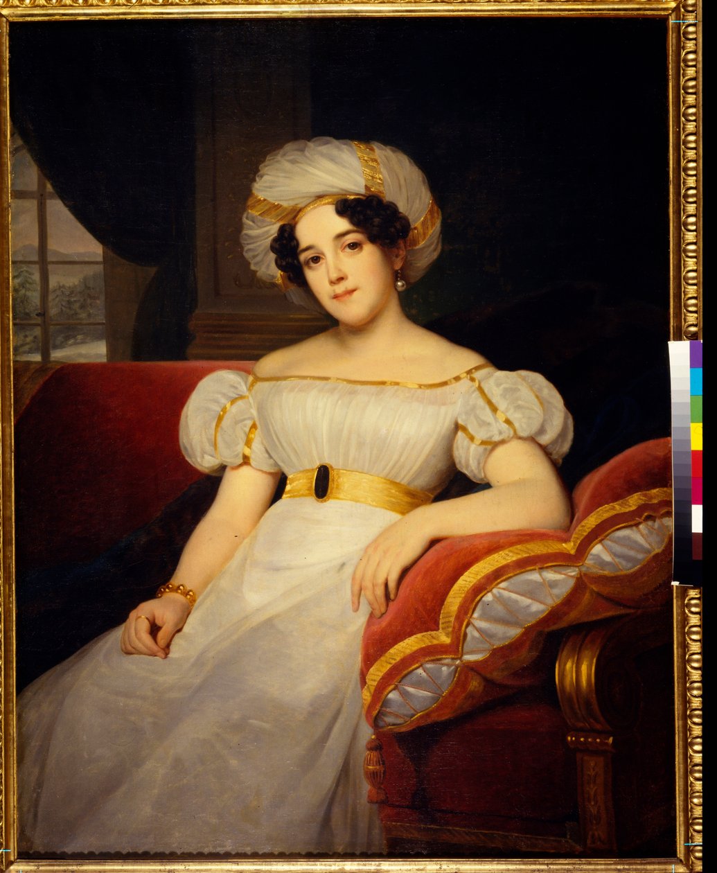 Portræt af prinsesse Natalya Stepanovna Golitsyna, født grevinde Apraksina (1794-1890). Maleri af Louis Hersent (1777-1860), olie på lærred af Louis Hersent