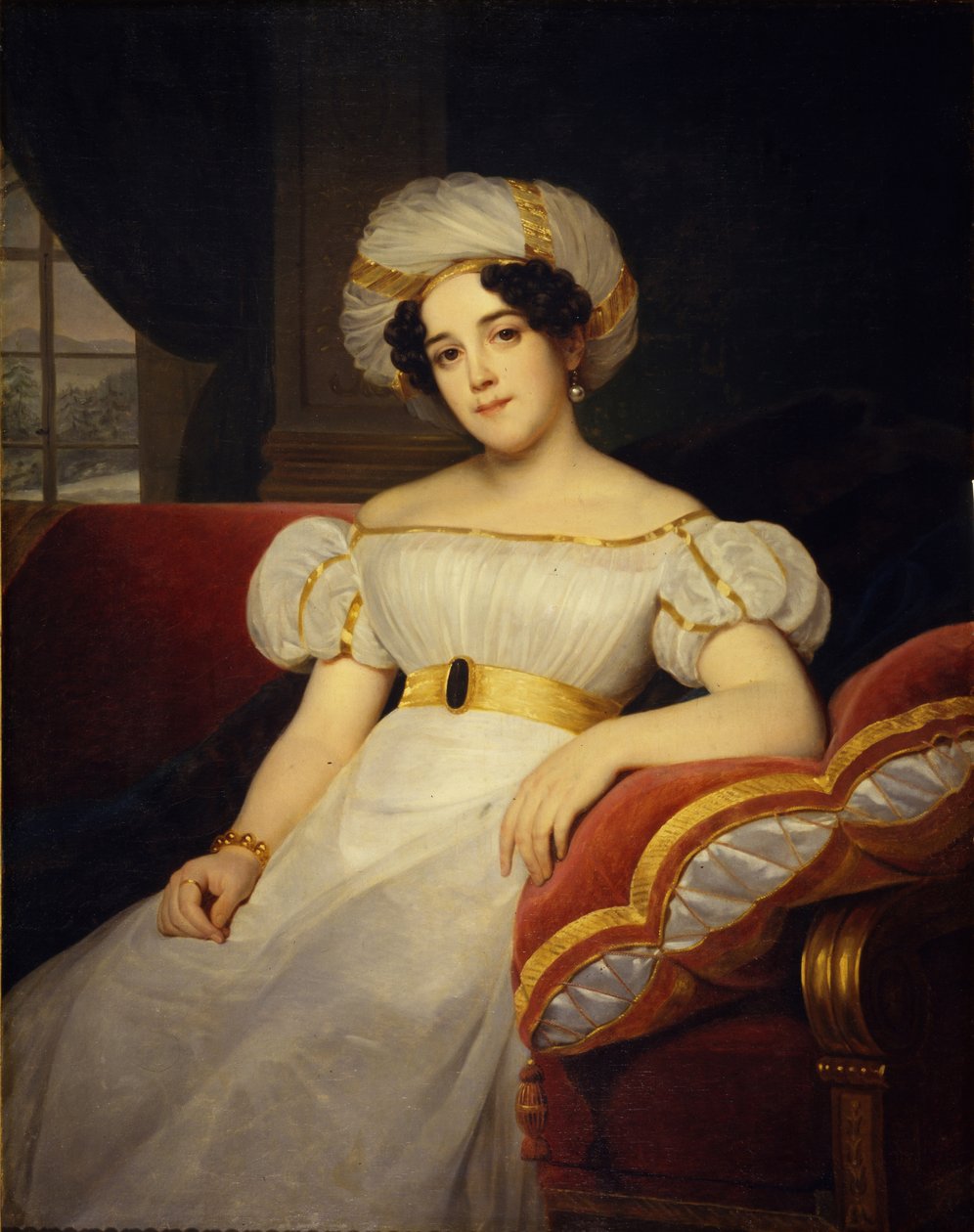 Portræt af prinsesse Natalya Stepanovna Golitsyna, født grevinde Apraksina 1794-1890, 1824 af Louise Marie Jeanne Hersent