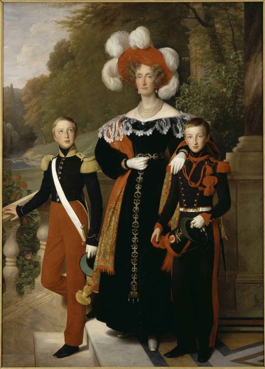 Dronning Marie-Amélie med sine børn af Louise Marie Jeanne Hersent