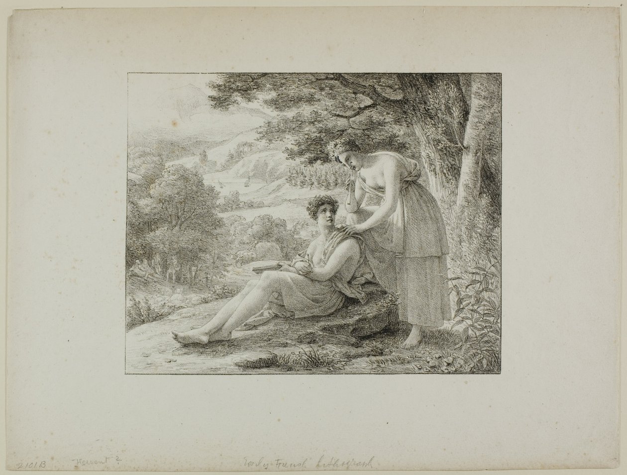 To Figurer i et Landskab af Louis Hersent
