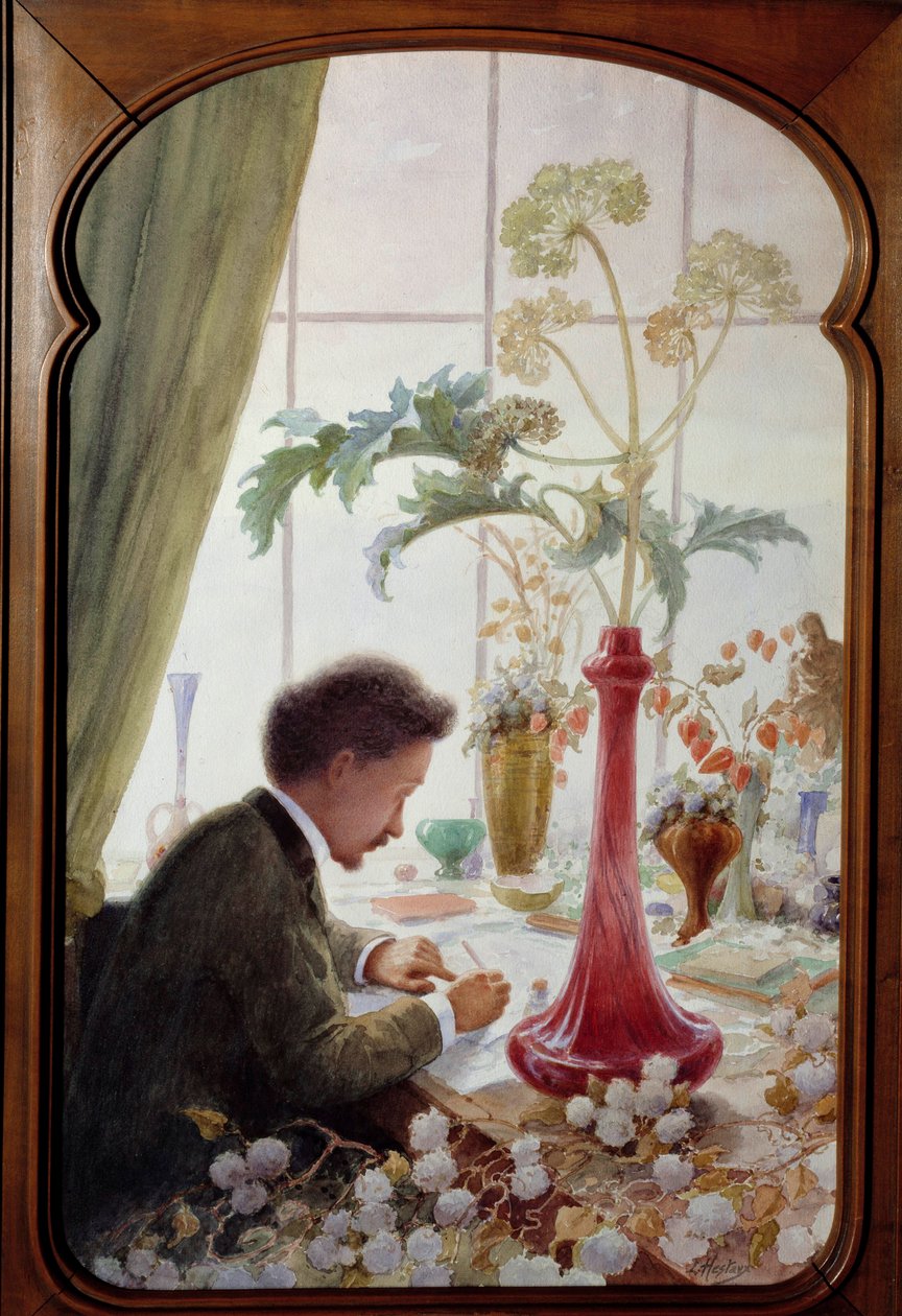 Portræt af Emile Galle (1846 - 1904), fransk kunstner. Maleri af Louis Hestaux (1858 - 1919) af Louis Hestaux