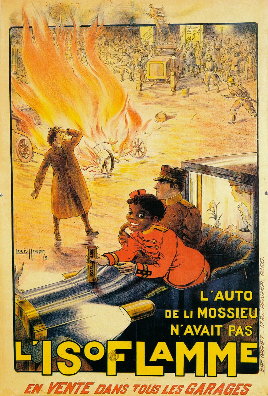 Annonce for Isoflamme ildslukkere, 1913 af Louis Houpin