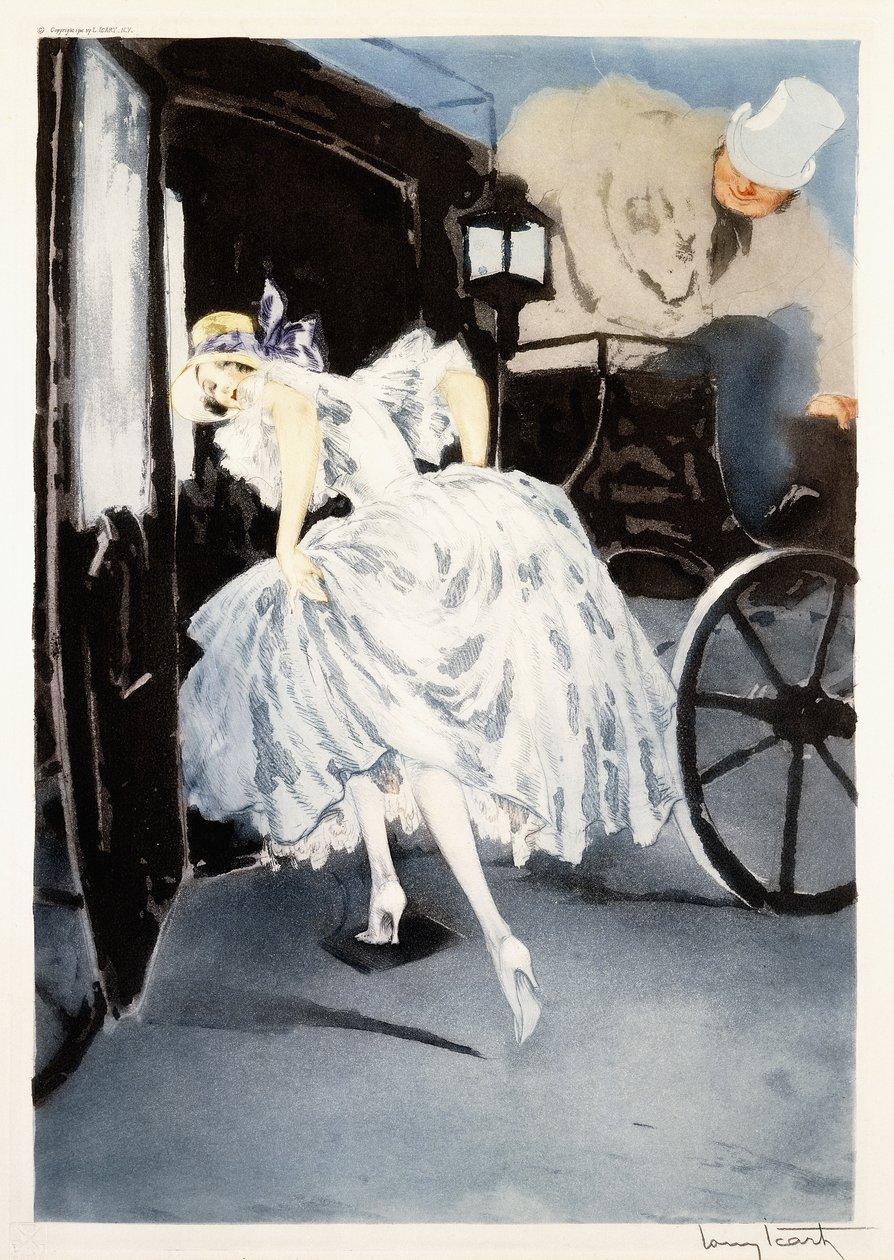Afgang, ca. 1941 (ætsning og tørnål) af Louis Icart