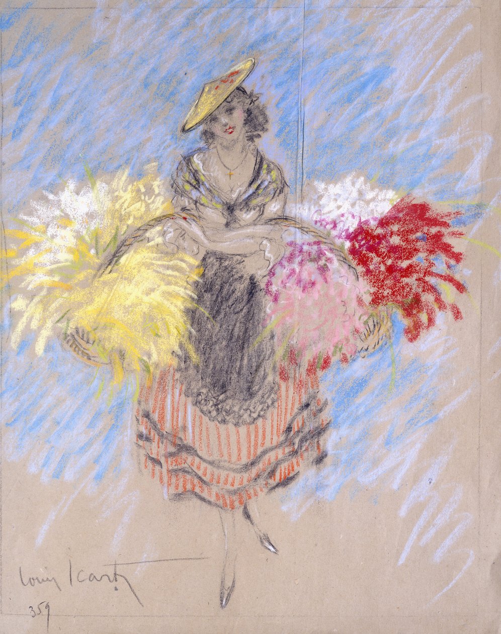 Blomster sælger af Louis Icart