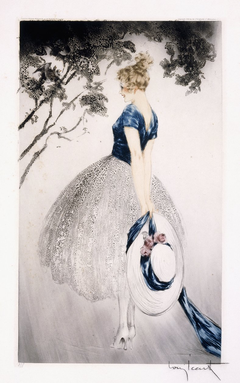 In the Nest, ca. 1922 (ætsning og drypoint) af Louis Icart