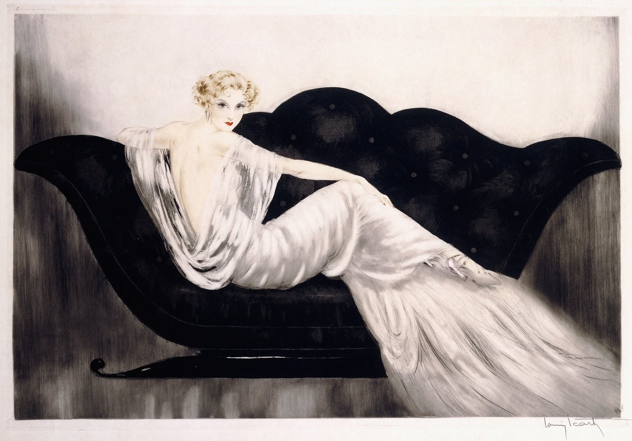 Sofaen, ca. 1937 (ætsning og tørspids, monteret og indrammet) af Louis Icart