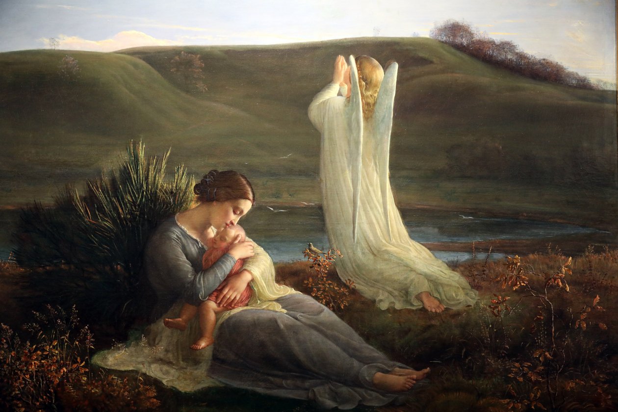 Sjælens digt, Englen og Moderen, Detalje af Louis Janmot