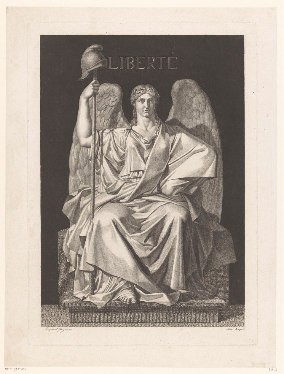 Allegorisk fremstilling af frihed Liberté (titel på objekt) af Louis Jean Allais