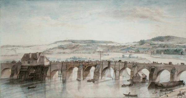 De to broer (Saint-Cloud og Sevres) (pen og blæk og akvarel på papir) af Louis Jean Desprez