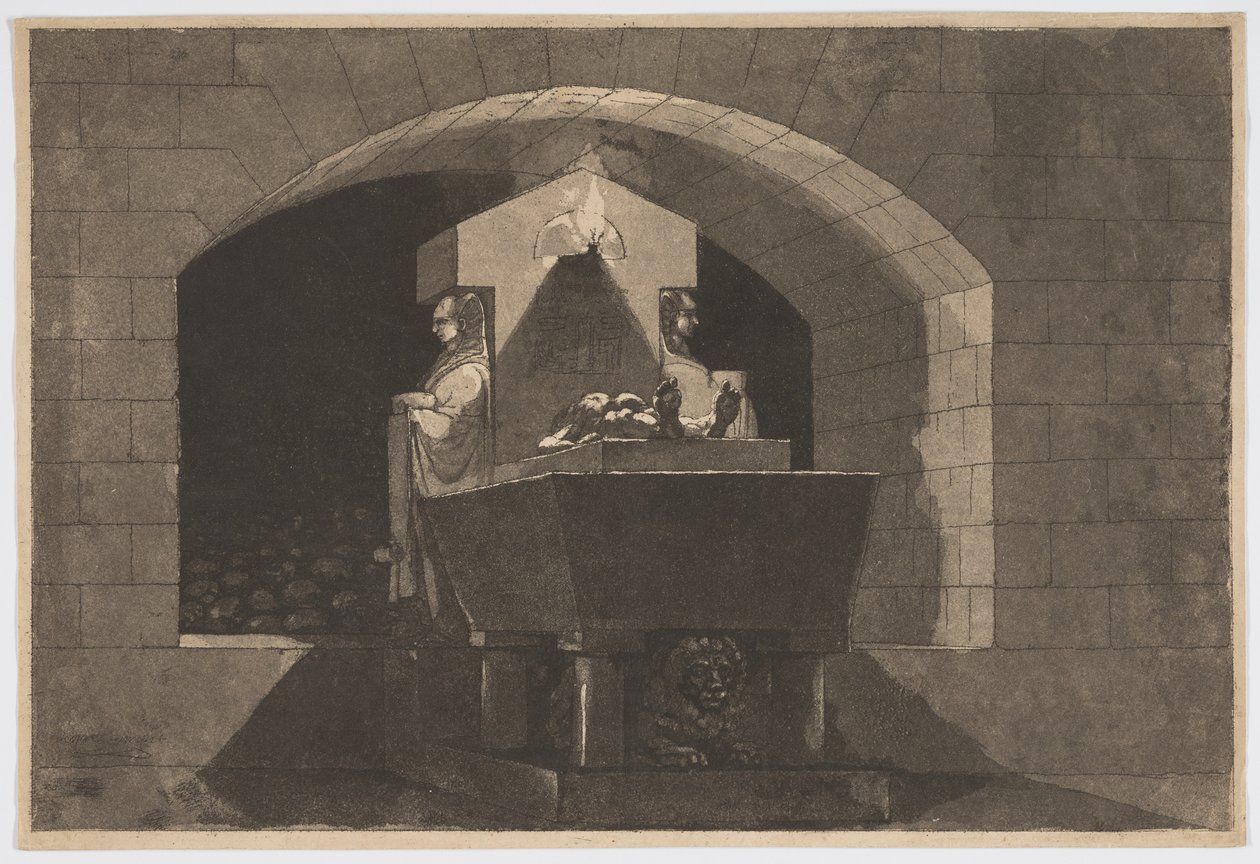 Grav med karyatider af Louis Jean Desprez