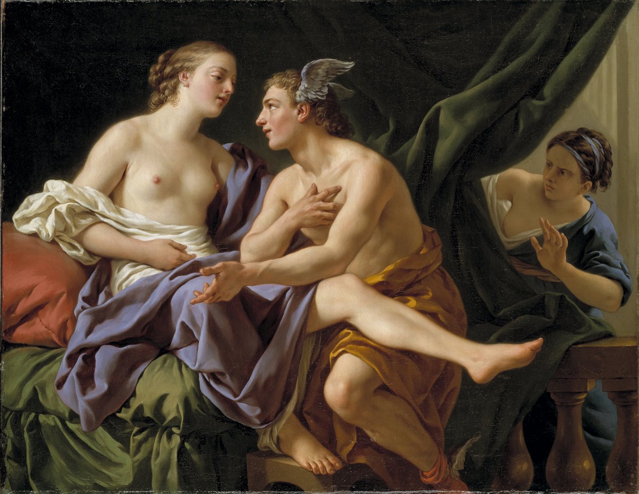 Mercury, Herse and Aglaurus - Mercury, Herse and Aglaurus, af Lagrenee, Louis-Jean-Francois (1725-1805). olie på lærred af Louis Jean François Lagrenée