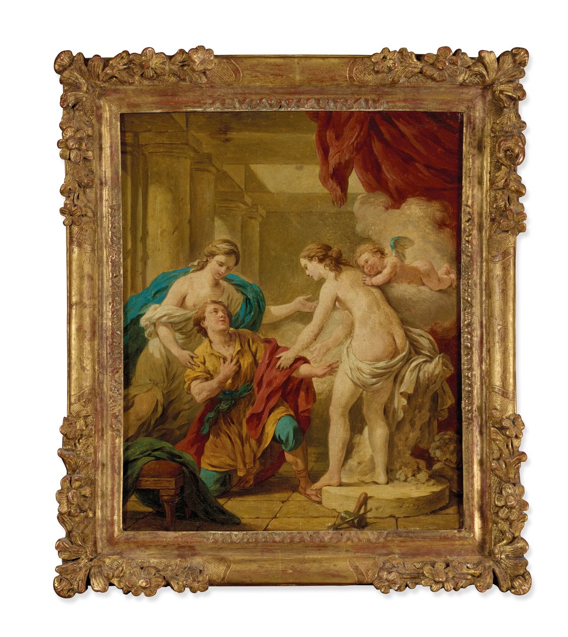Pygmalion og Galatea (olie på lærred) af Louis Jean Francois I Lagrenee