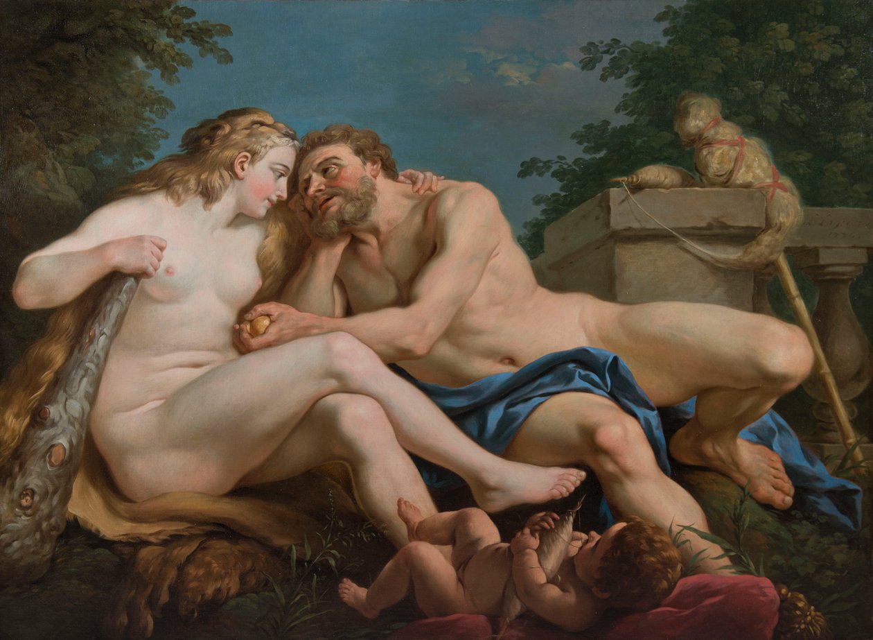 Herkules og Omphale af Louis Jean François Lagrenée