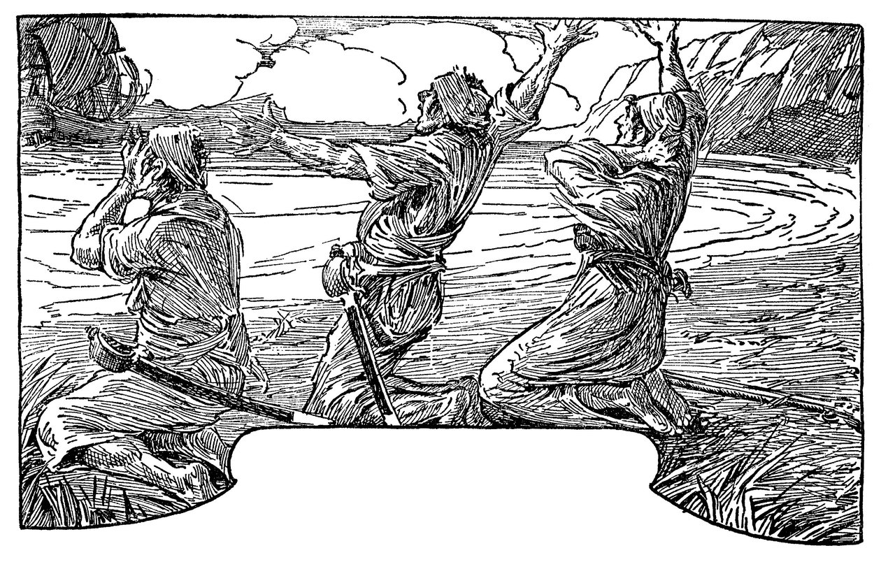 Illustration af Louis Rhead (1857-1926) til romanen "Treasure Island" af Robert Louis Stevenson (1850-1894) 1915 af Louis John Rhead