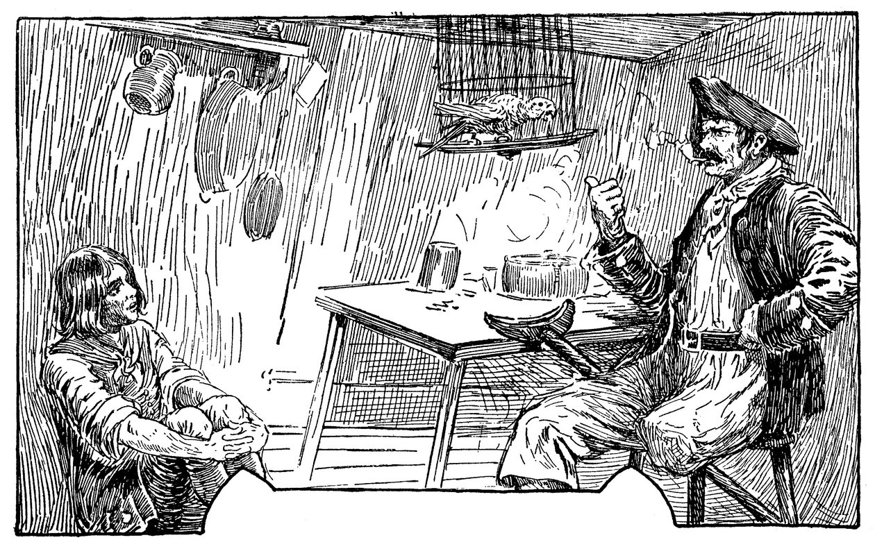 Illustration af Louis Rhead (1857-1926) til romanen "Treasure Island" af Robert Louis Stevenson (1850-1894) 1915 af Louis John Rhead