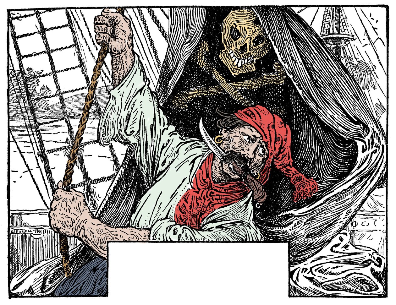 Illustration af Louis Rhead (1857-1926) til romanen "Treasure Island" af Robert Louis Stevenson (1850-1894) 1915 af Louis John Rhead