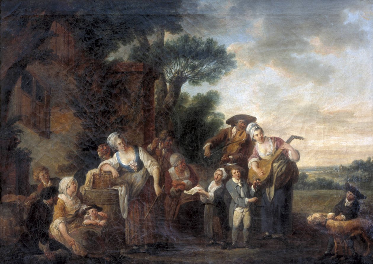 Gademusikere af Louis Joseph (1731 98) Watteau